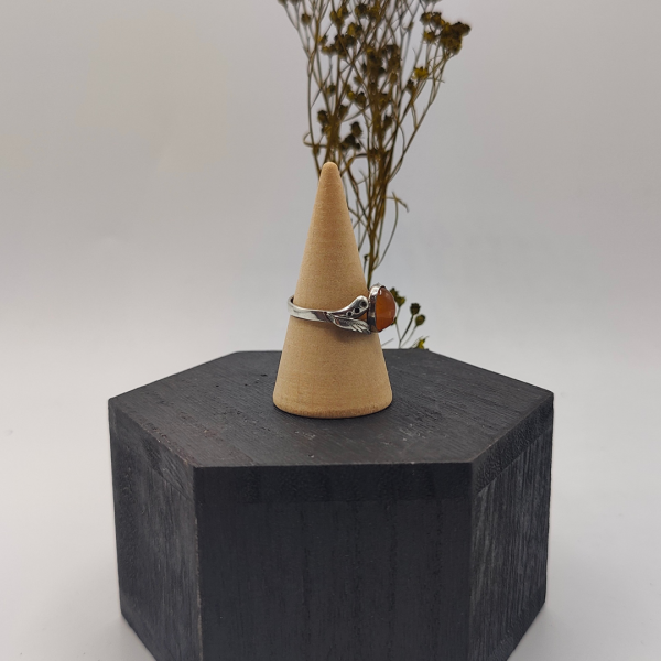 Anillo plata estilo vintage piedra ambar