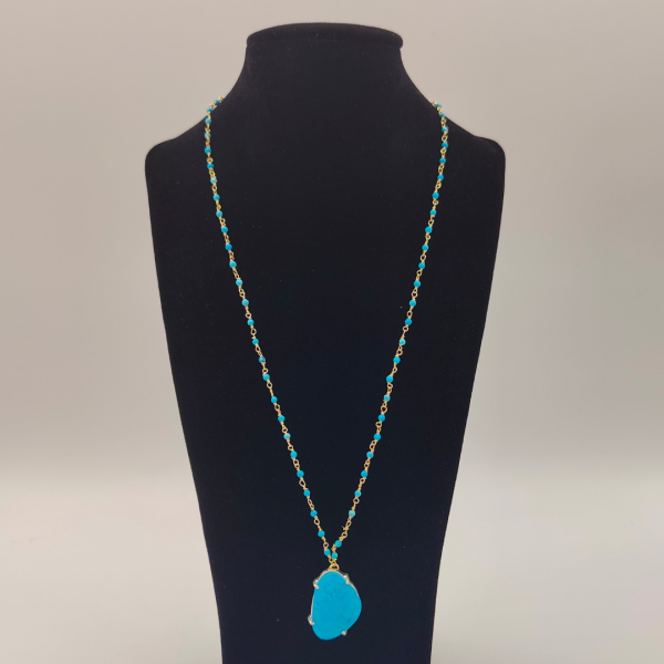 Collar de plata con turquesas