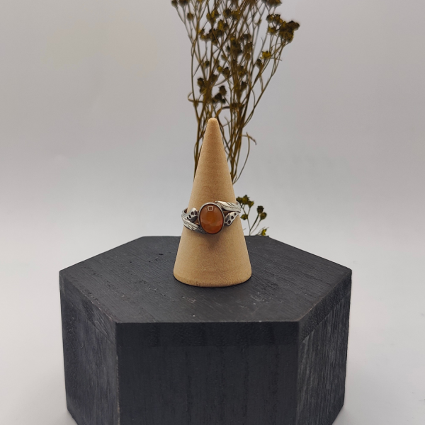 Anillo plata estilo vintage piedra ambar