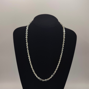 Cadena de plata adiamantada rolo 60 cm 6 mm