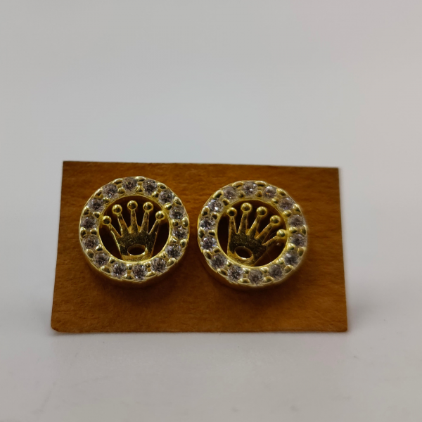 Pendientes de Plata Tipo Rolex con Circonitas