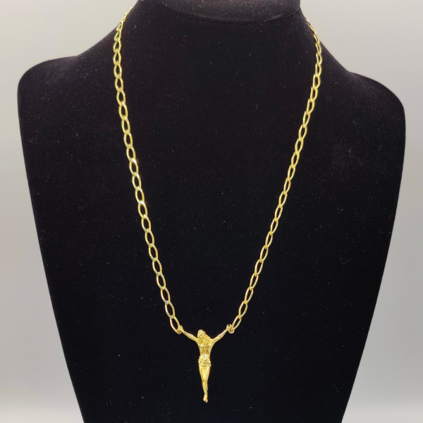 Collar con Cristo en Oro de 18k