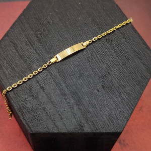 Pulsera Infantil "No Me Olvides" Rolo en Oro de 18k