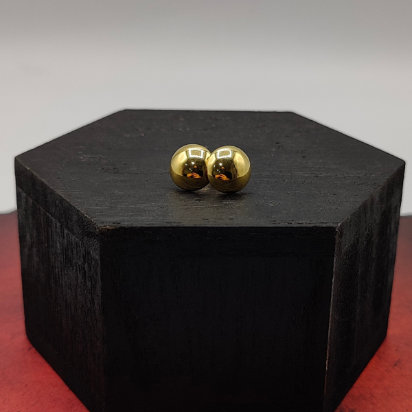 Pendiente Botón de Oro 18K