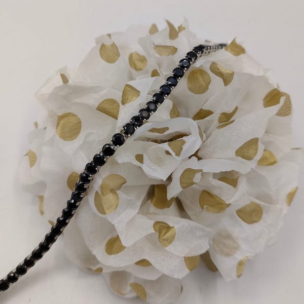 " Pulsera Riviera con Circonitas Negras"
