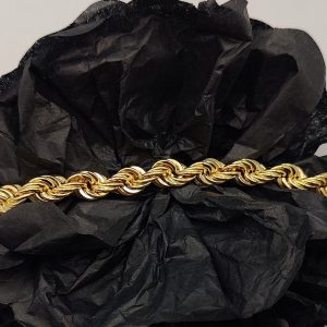 Pulsera de Cordón de 9 mm en Oro de 18K