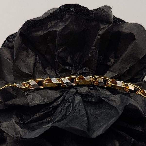 Pulsera rolo con detalles en oro blanco 8 mm