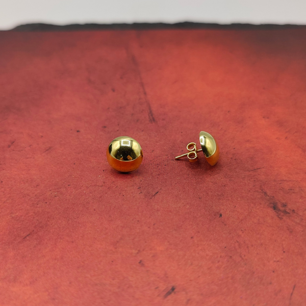 Pendiente Botón de Oro 18K