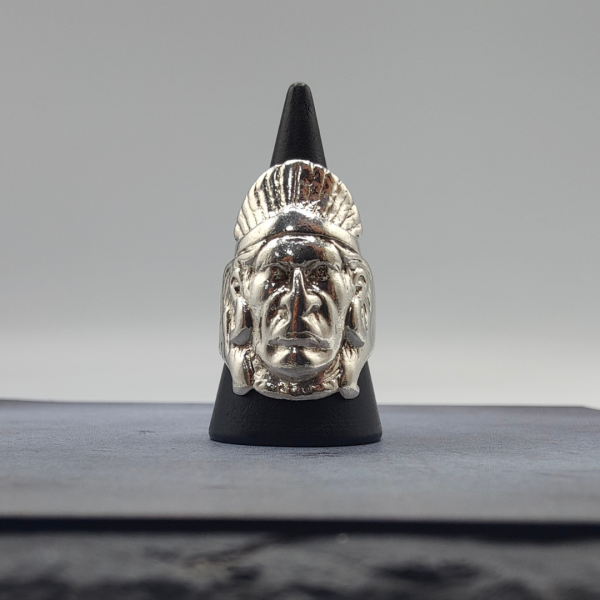 Anillo de plata cara indio
