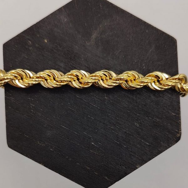 Pulsera de Cordón de 9 mm en Oro de 18K