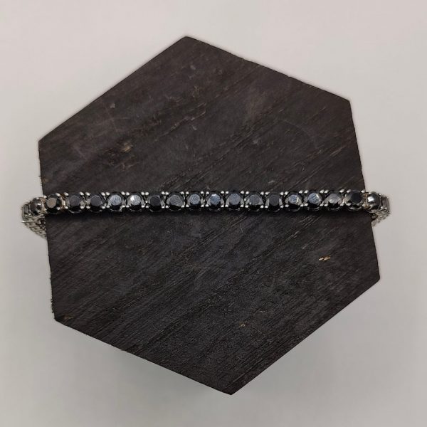 " Pulsera Riviera con Circonitas Negras"