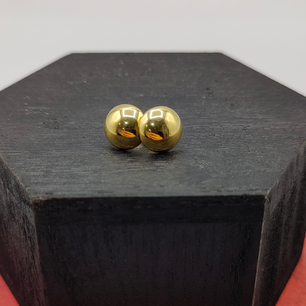 Pendiente Botón de Oro 18K