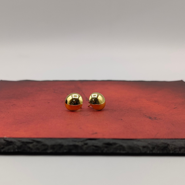 Pendiente Botón de Oro 18K