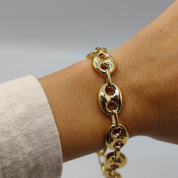 Pulsera Calabrote de 14 mm en Oro de 18K