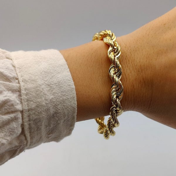 Pulsera de Cordón de 9 mm en Oro de 18K