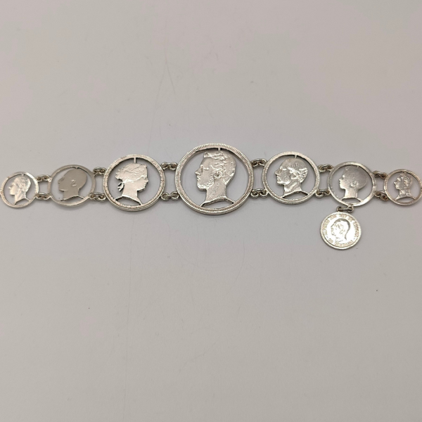 Pulsera monedas antiguas de plata