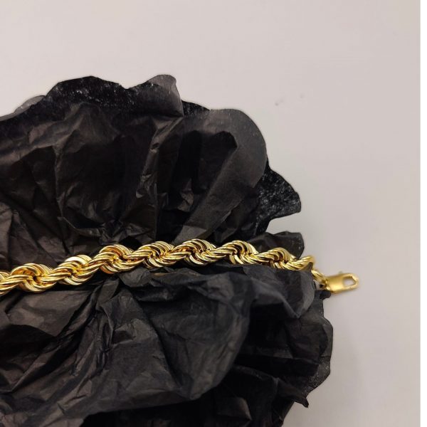 Pulsera de Cordón de 9 mm en Oro de 18K