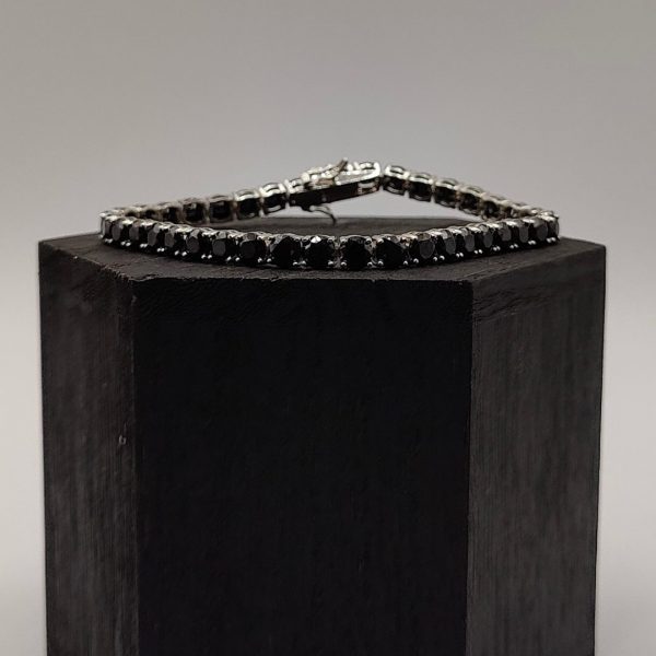" Pulsera Riviera con Circonitas Negras"