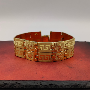 Pulsera de Placas Estilo Versace en Oro de 18k