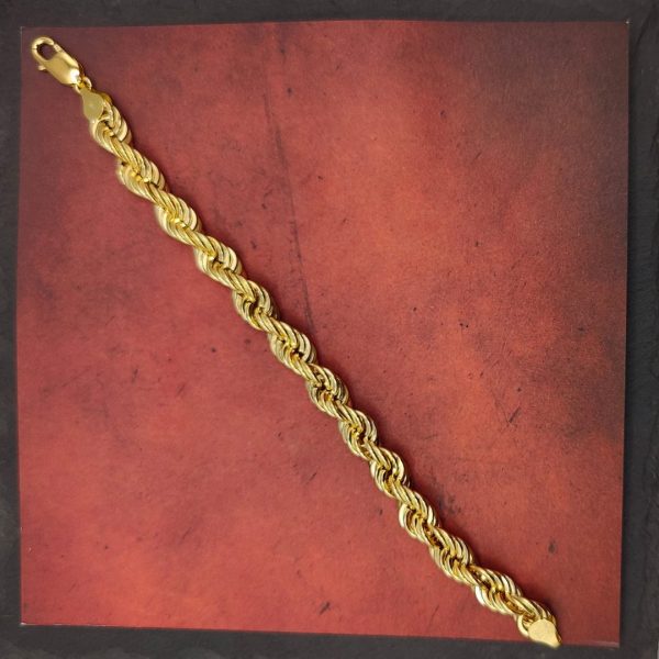 Pulsera de Cordón de 9 mm en Oro de 18K