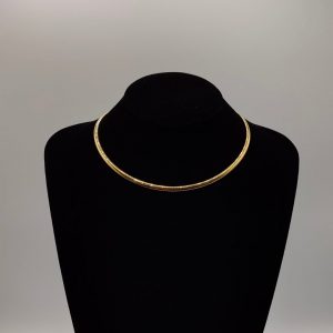 Gargantilla rígida de oro de 18k de 40 cm y 5 mm