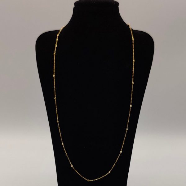 Cadena de bolitas de 40 cm en oro de 18k
