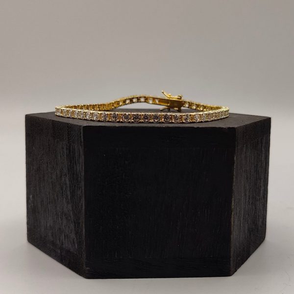 " Pulsera Riviera de Plata Dorada"