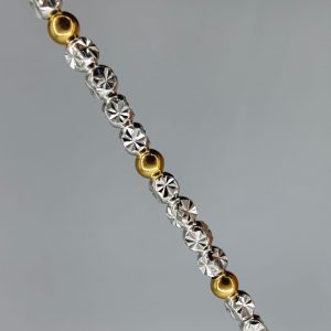Pulsera de Bolas Mezclada de Plata y Plata Dorada