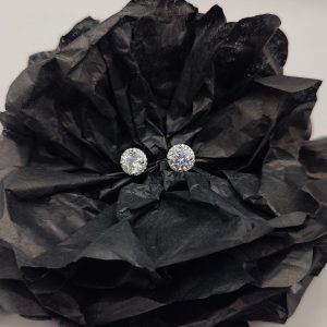 Pendientes de Circonitas en Plata con Cierre a Presión