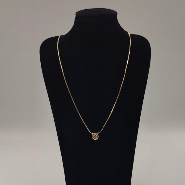 collar de cadena veneciana con un colgante de diamante 40 cm