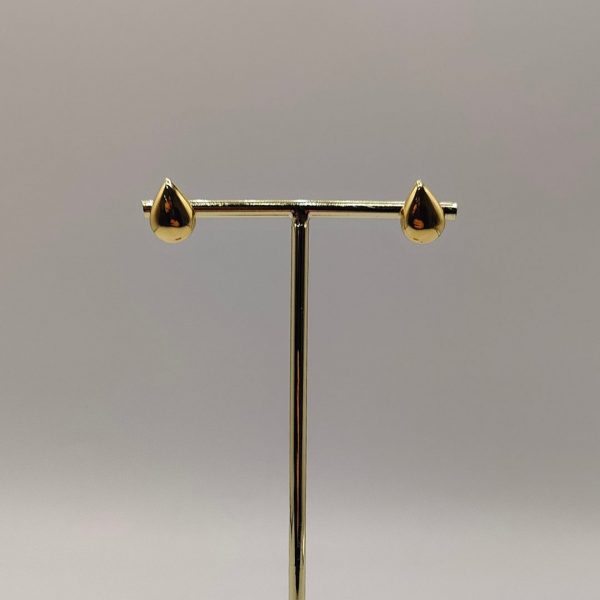 " Pendiente en forma de gota plana en oro de 18k"