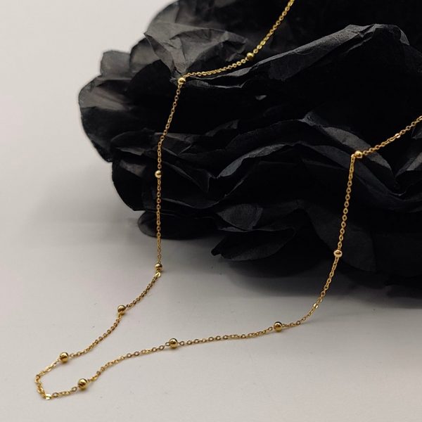 Cadena de bolitas de 40 cm en oro de 18k