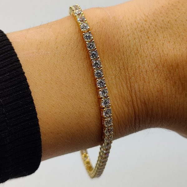 " Pulsera Riviera de Plata Dorada"