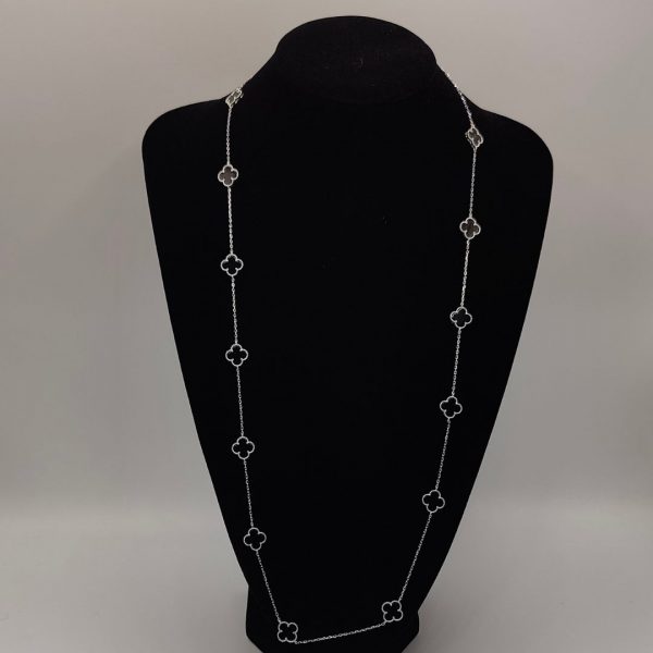 " Collar Flores Van Cleef - 75 cm, Ónix Negro,"