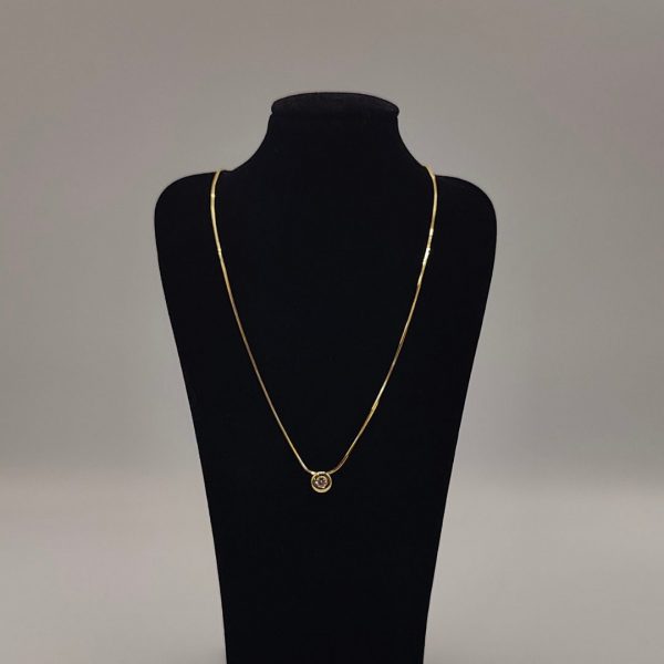 collar de cadena veneciana con un colgante de diamante 40 cm