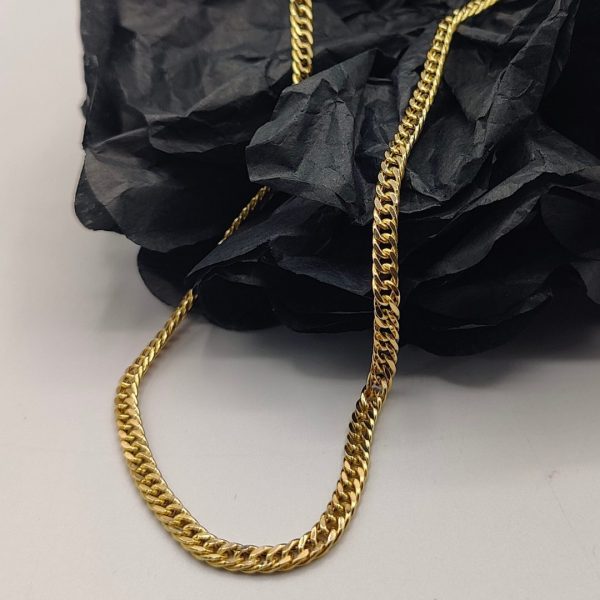 Cadena Cubana de Oro 18K - 50 cm, 4 mm