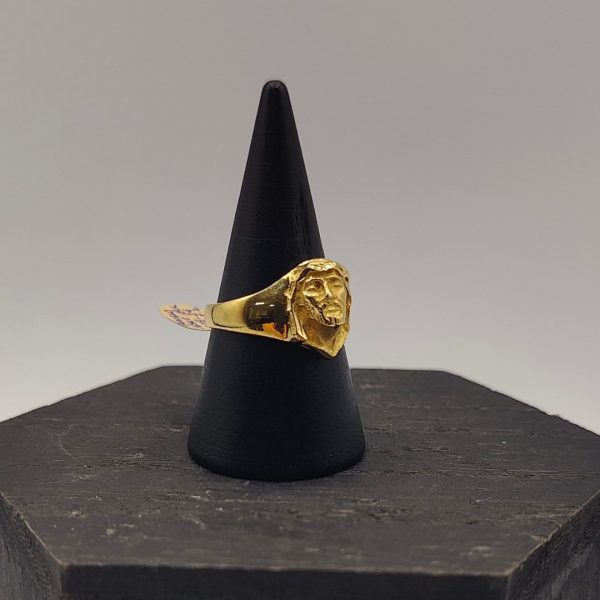 Anillo con Cara de Jesús en Oro de 18K