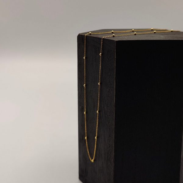 Cadena de bolitas de 40 cm en oro de 18k