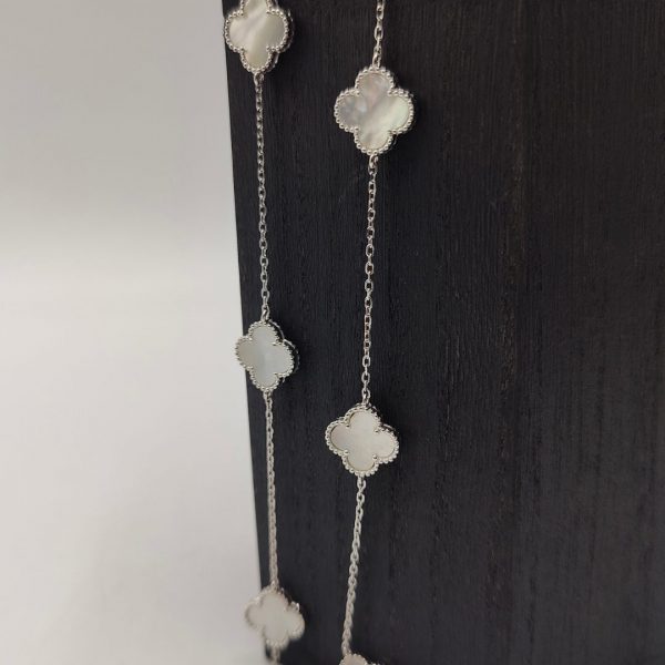Collar flores vvan cleef rellanas de nacar cleef de 75 cm la cadena es estilo rolo cuadrado