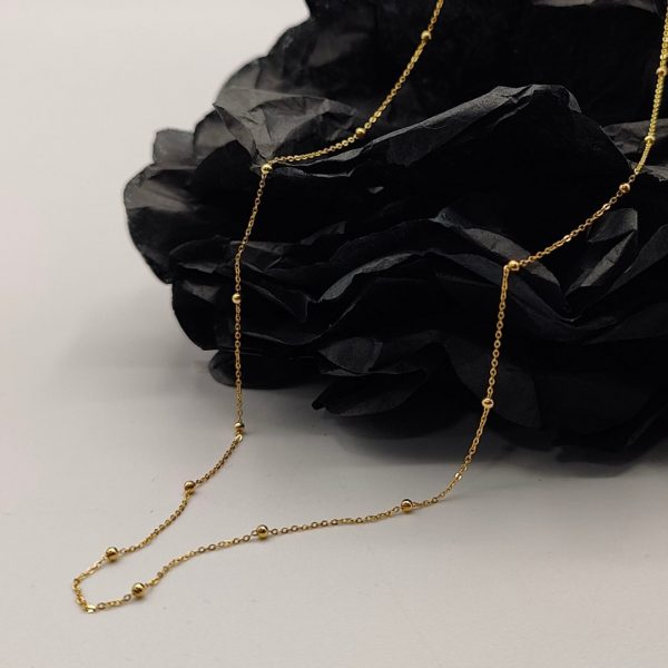 Cadena de bolitas de 40 cm en oro de 18k
