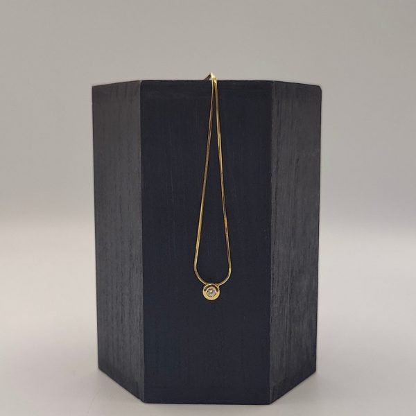 collar de cadena veneciana con un colgante de diamante 40 cm