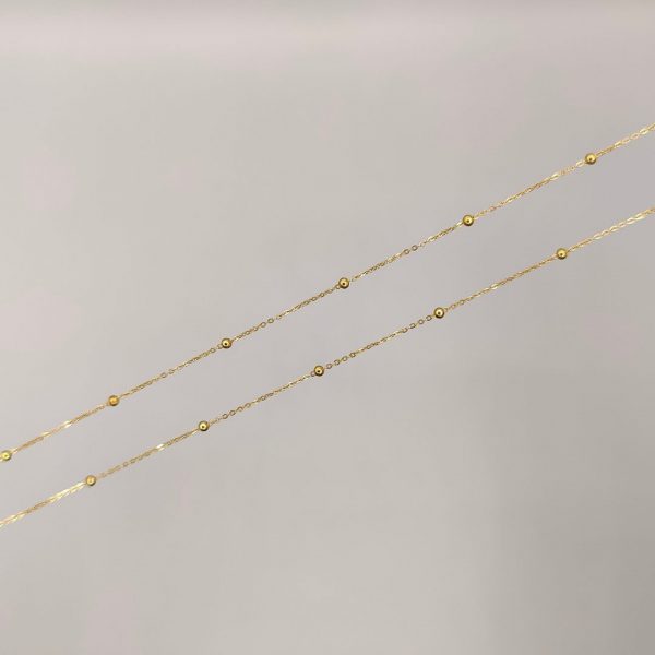 Cadena de bolitas de 40 cm en oro de 18k