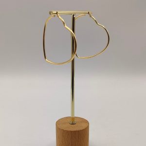Pendiente aro en forma de corazón en oro de 18k
