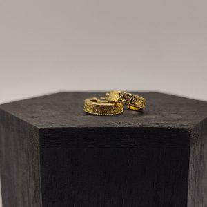 Pendiente aro estilo Versace de 14 mm de diámetro en oro de 18k
