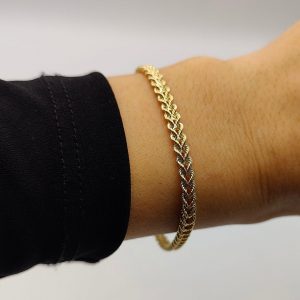 Pulsera Doble Cordón con Efecto Corazón en Oro 18K