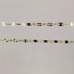 Cadena Rolo con Eslabón Especial Adiamantado de Oro 18K