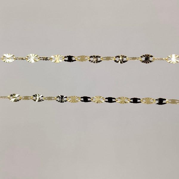 Cadena Rolo con Eslabón Especial Adiamantado de Oro 18K