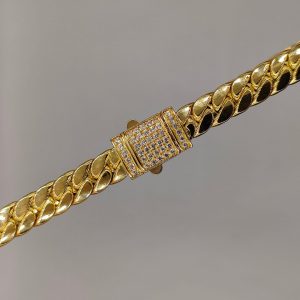 cadena cubana con cierre circonitas 50 cm 10 mm