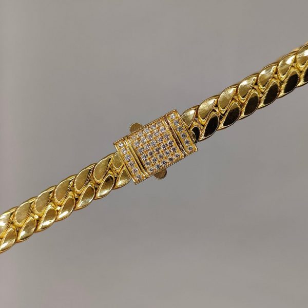 cadena cubana con cierre circonitas 50 cm 10 mm
