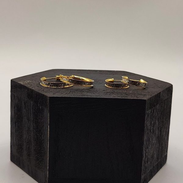 Pendiente de Aro adiamantado de Oro 18K